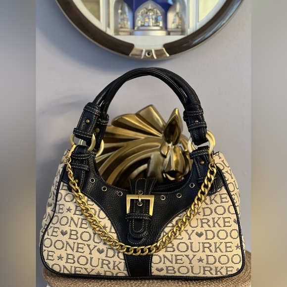 Dooney & Bourke Black and Tan Shoulder Bag - Picture 5 of 5
